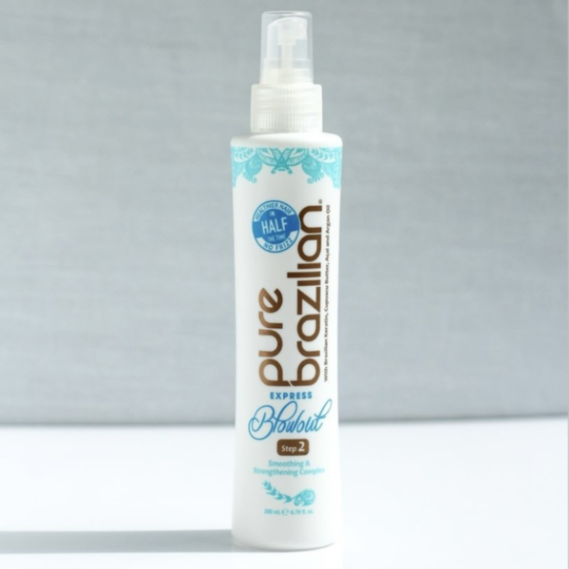 Экспресс-кератин набор мини Express Blowout Solution Spray 30 мл + очищающий шампунь 60 мл Pure Brazilian