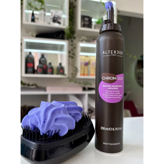 Мусс для светлых и седых волос Silver Maintain Anti-Yelllow Mousse ChromEgo Alter Ego 200 мл