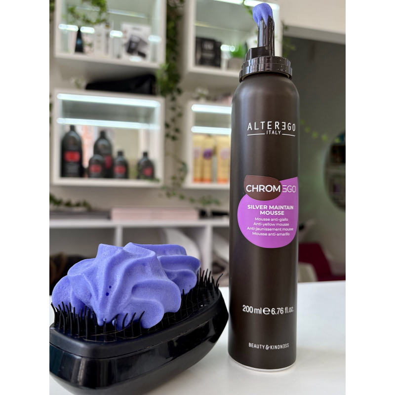 Мусс для светлых и седых волос Silver Maintain Anti-Yelllow Mousse ChromEgo Alter Ego 200 мл