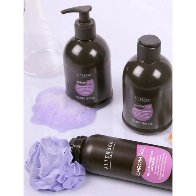 Мусс для светлых и седых волос Silver Maintain Anti-Yelllow Mousse ChromEgo Alter Ego 200 мл