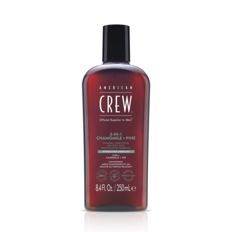 Універсальний шампунь RELAXING CHAMOMILE and PINE SHAMPOO 3 in 1 American Crew 