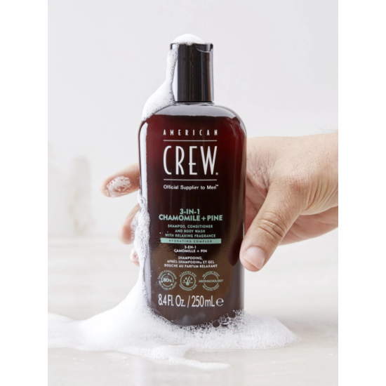 Універсальний шампунь RELAXING CHAMOMILE and PINE SHAMPOO 3 in 1 American Crew 