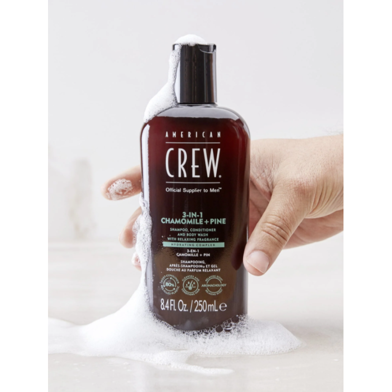 Універсальний шампунь RELAXING CHAMOMILE and PINE SHAMPOO 3 in 1 American Crew 