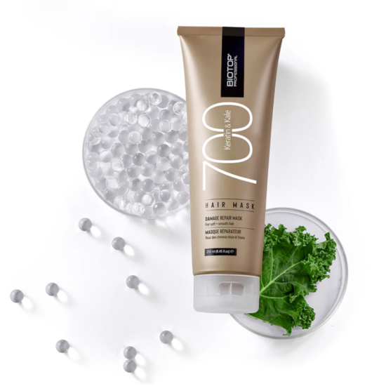 Живильна маска для волосся Keratin + Kale 700 Biotop