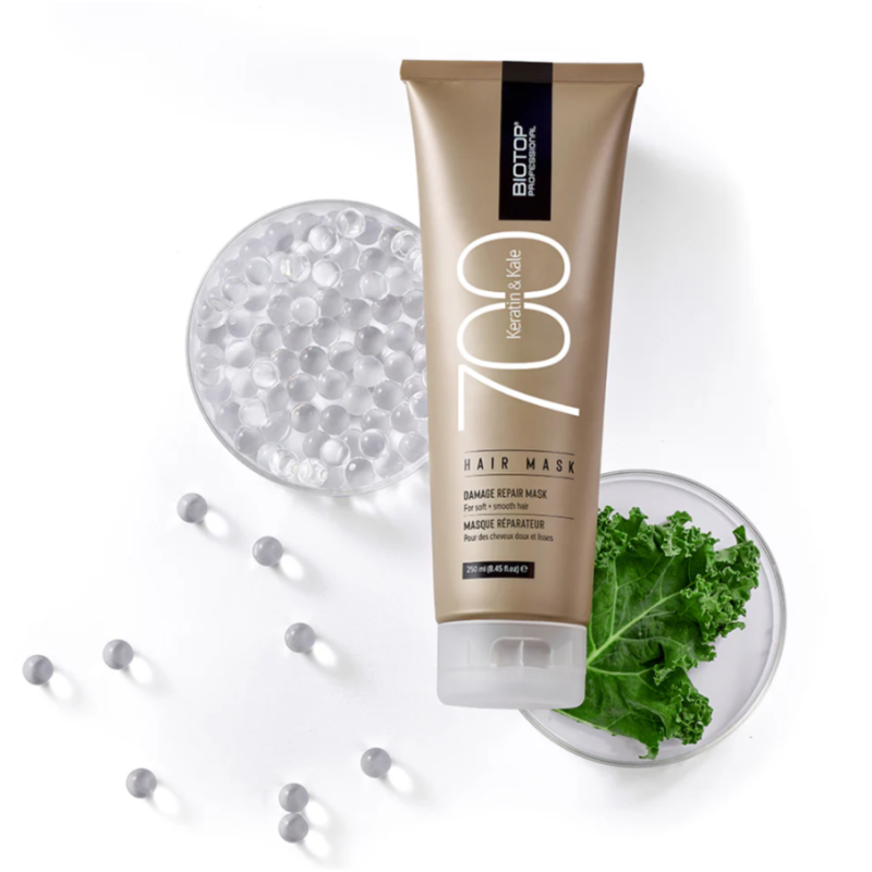 Живильна маска для волосся Keratin + Kale 700 Biotop