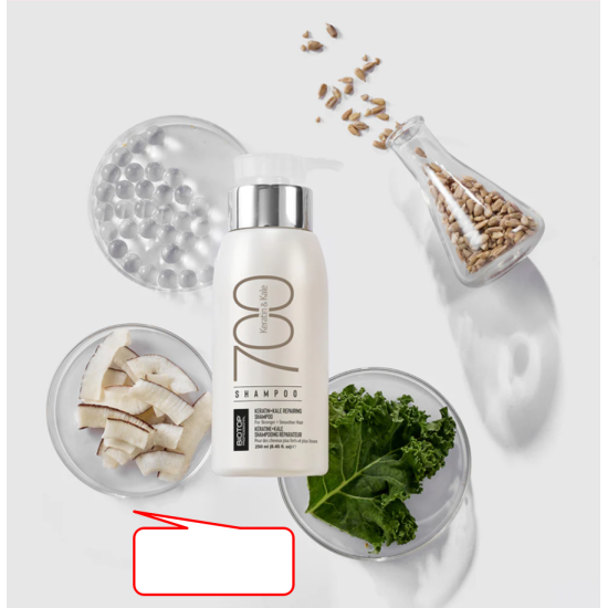 Відновлюючий шампунь для волосся Keratin + Kale 700 Biotop