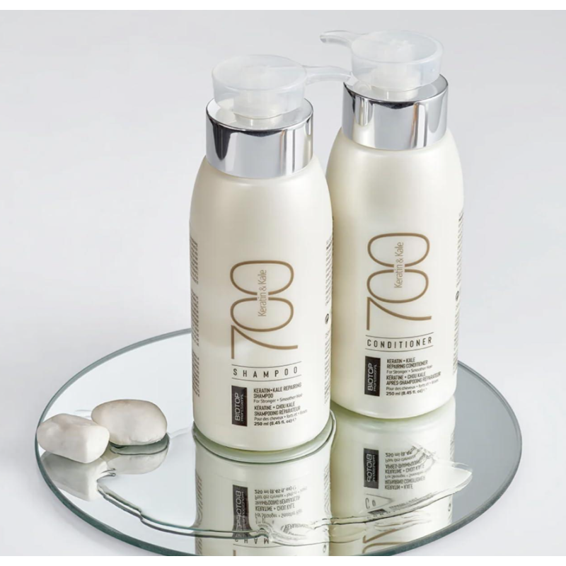 Відновлюючий шампунь для волосся Keratin + Kale 700 Biotop