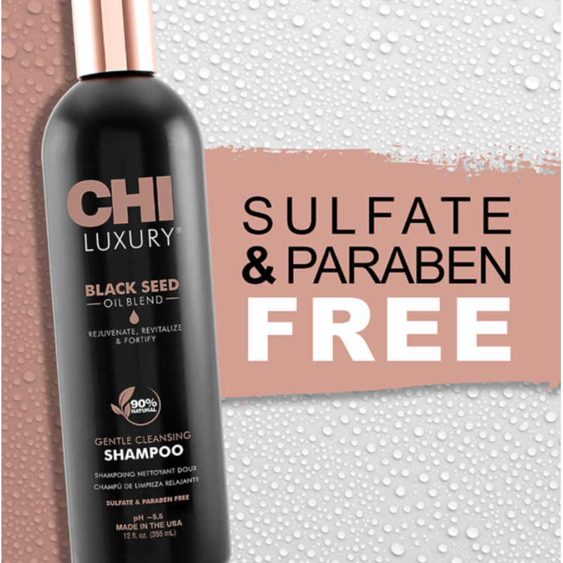 Шампунь деликатного очищения с маслом черного тмина Luxury Black Seed Oil Shampoo CHI 