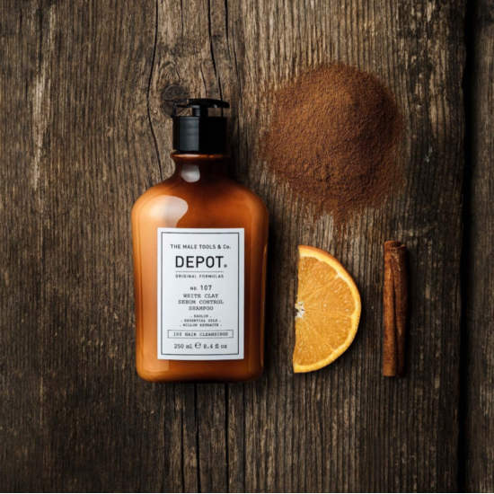 Нормализующий шампунь для волос против жирности No.107 White Clay Sebum Control Shampoo DEPOT 250 мл