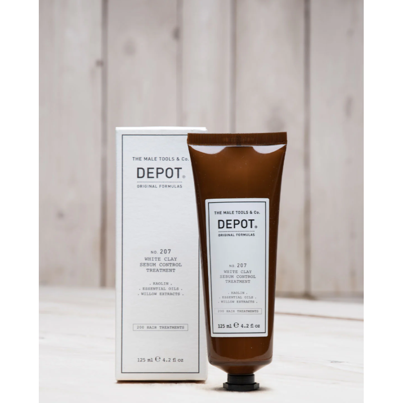 Белая глина для волос для контроля кожного сала No.207 White Clay Sebum Control Treatment DEPOT 125 мл