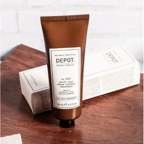 Белая глина для волос для контроля кожного сала No.207 White Clay Sebum Control Treatment DEPOT 125 мл