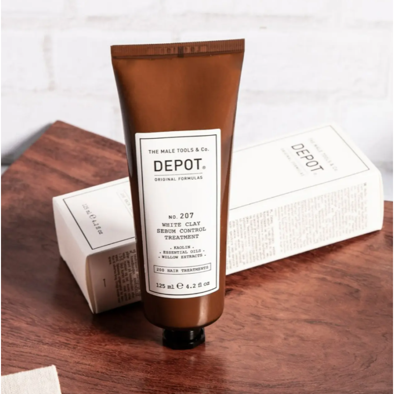 Белая глина для волос для контроля кожного сала No.207 White Clay Sebum Control Treatment DEPOT 125 мл