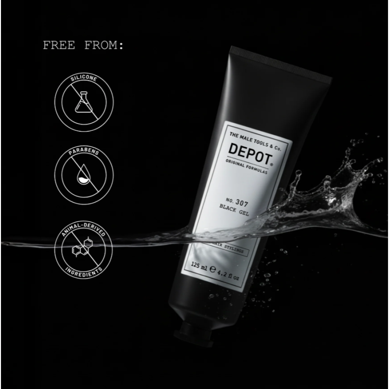 Черный гель камуфляж для седины No.307 Black Gel DEPOT 125 мл