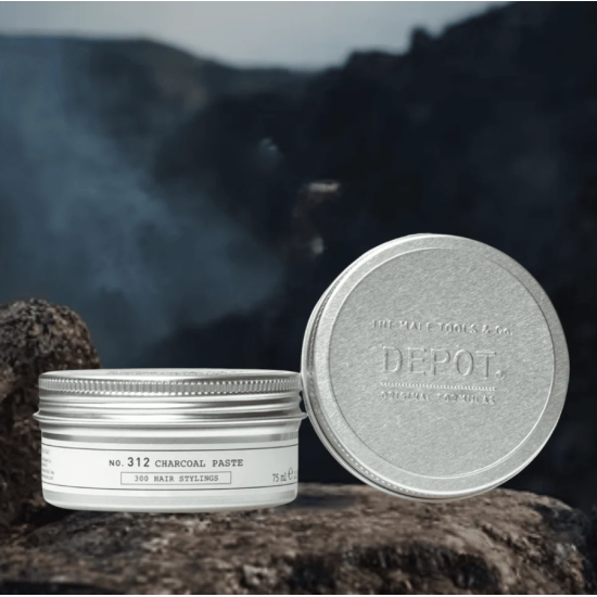 Паста для волос из древесного угля сильной фиксации No.312 Chorcoal Paste DEPOT 75 мл