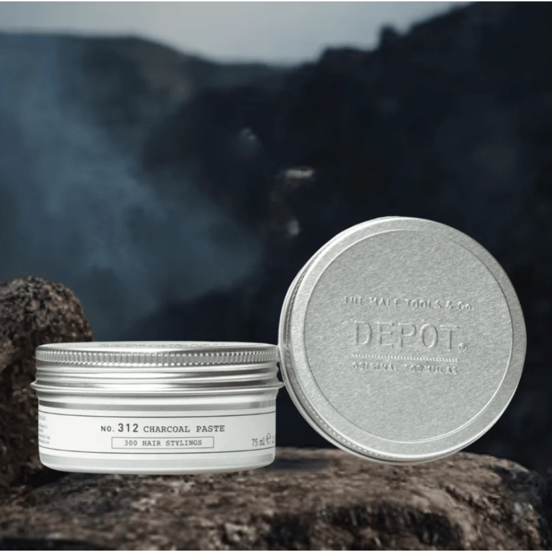 Паста для волос из древесного угля сильной фиксации No.312 Chorcoal Paste DEPOT 75 мл