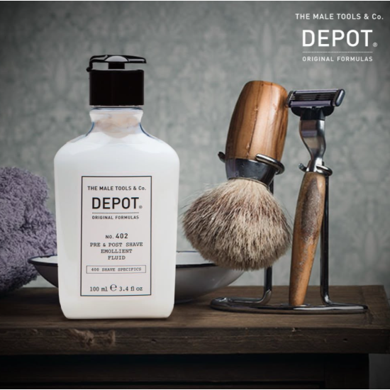 Смягчающая жидкость до и после бритья No.402 Pre Post Shave Emollient Fluid DEPOT 100 мл