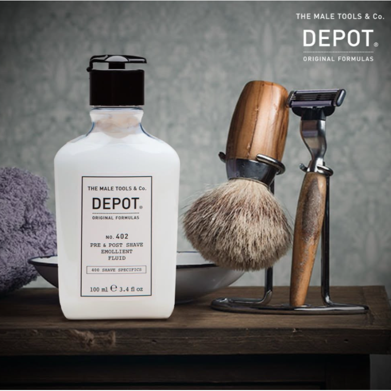 Смягчающая жидкость до и после бритья No.402 Pre Post Shave Emollient Fluid DEPOT 100 мл