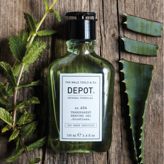 Гель для бритья без пены No.406 Transparent Shaving Gel DEPOT 100 мл