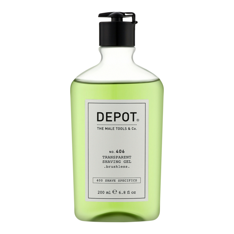 Гель для гоління без піни No.406 Transparent Shaving Gel DEPOT 200 мл
