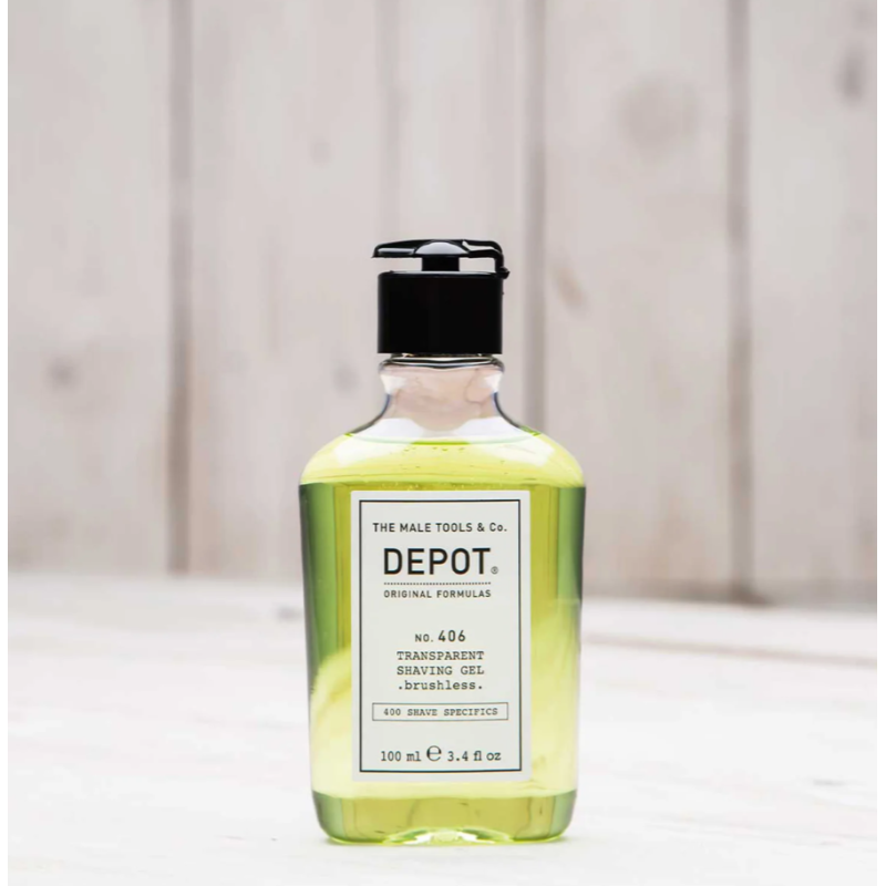 Гель для бритья без пены No.406 Transparent Shaving Gel DEPOT 100 мл
