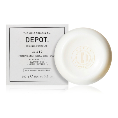 Мило тверде для традиційного гоління No.412 Hydrating Shaving Soap DEPOT 100 г