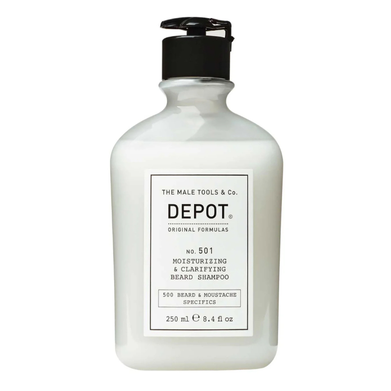 Очищаючий та зволожуючий шампунь для бороди No.501 Clarifying Beard Shampoo DEPOT 250 мл Очищаючий та зволожуючий шампунь для бороди No.501 Clarifying Beard Shampoo DEPOT 250 мл