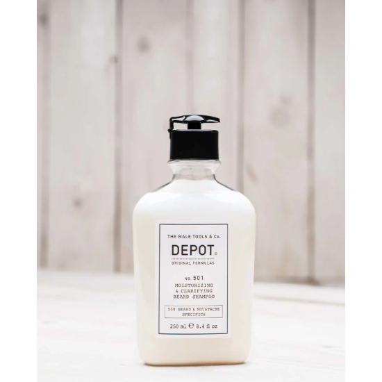 Очищаючий та зволожуючий шампунь для бороди No.501 Clarifying Beard Shampoo DEPOT 250 мл