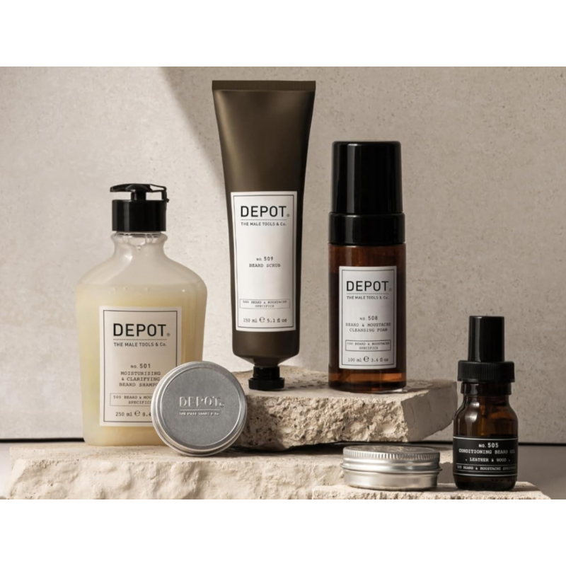 Живильне та пом’якшувальне масло для бороди та вусів No.502 Beard Moustache Butter DEPOT 30 мл