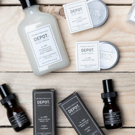 Живильне та пом’якшувальне масло для бороди та вусів No.502 Beard Moustache Butter DEPOT 30 мл