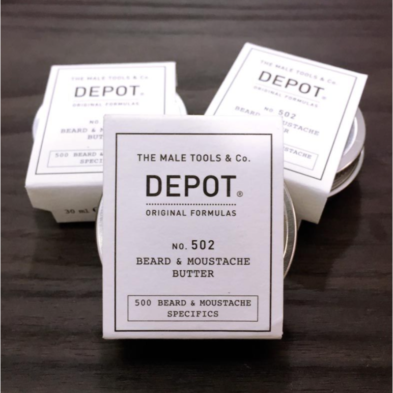Живильне та пом’якшувальне масло для бороди та вусів No.502 Beard Moustache Butter DEPOT 30 мл