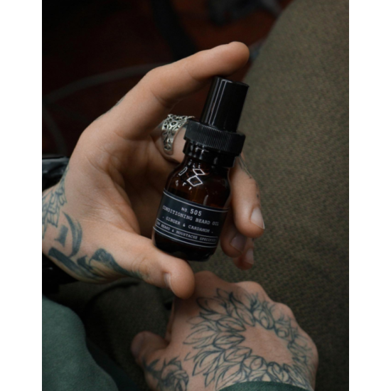 Кондиціонуюча та ароматизована олія для бороди No.505 Conditioning Beard Oil Ginger Cardamon DEPOT 30 мл