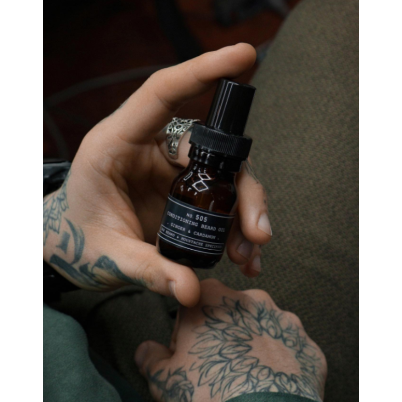 Кондиціонуюча та ароматизована олія для бороди No.505 Conditioning Beard Oil Ginger Cardamon DEPOT 30 мл Кондиціонуюча та ароматизована олія для бороди No.505 Conditioning Beard Oil Ginger Cardamon DEPOT 30 мл