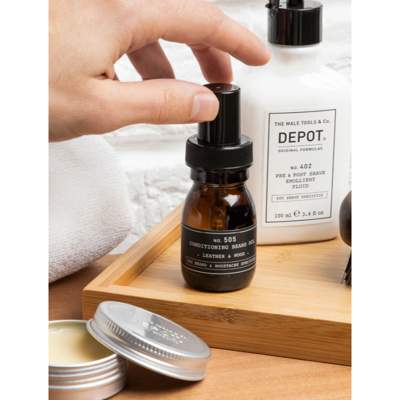 Кондиціонуюча та ароматизована олія для бороди No.505 Conditioning Beard Oil Ginger Cardamon DEPOT 30 мл Кондиціонуюча та ароматизована олія для бороди No.505 Conditioning Beard Oil Ginger Cardamon DEPOT 30 мл