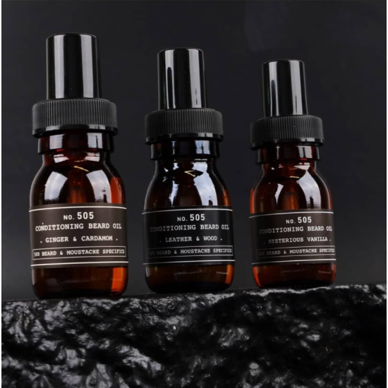 Кондиціонуюча та ароматизована олія для бороди No.505 Conditioning Beard Oil Ginger Cardamon DEPOT 30 мл