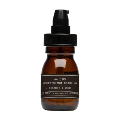 Кондиціонуюча та ароматизована олія для бороди No.505 Conditioning Beard Oil Leather Wood DEPOT 30 мл