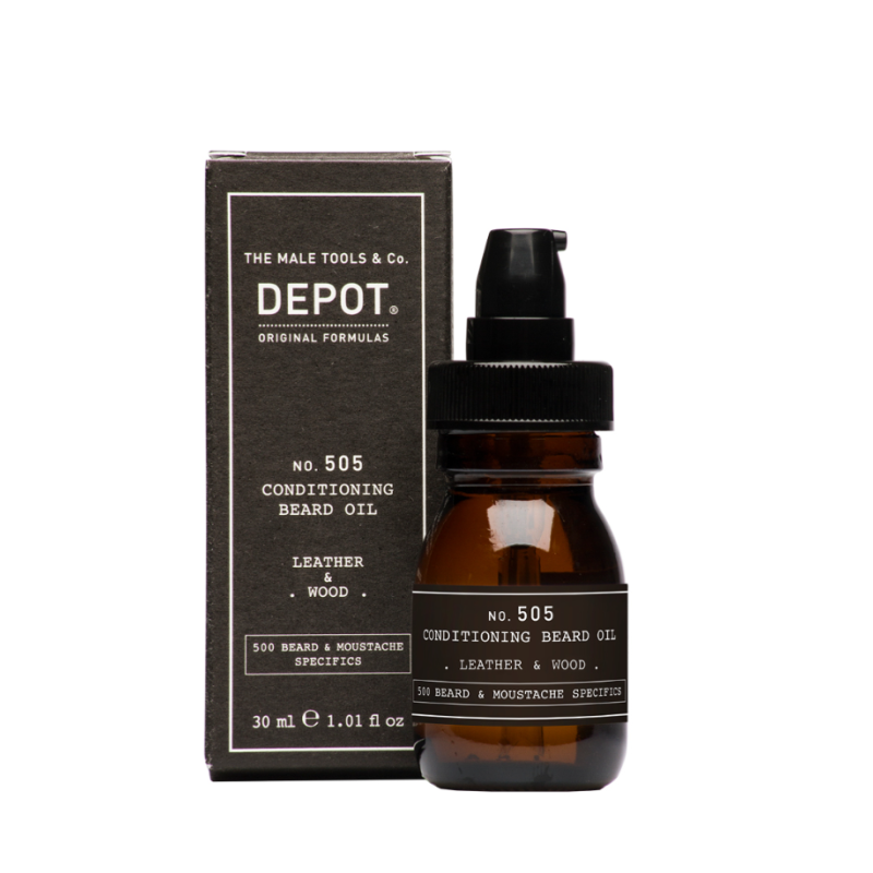 Масло для бороды кондиционирующее и ароматизирующее No.505 Conditioning Beard Oil Leather Wood DEPOT 30 мл Масло для бороды кондиционирующее и ароматизирующее No.505 Conditioning Beard Oil Leather Wood DEPOT 30 мл