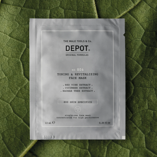 Маска тонізуюча для обличчя та шиї No.806 Toning Revitalizing Face Mask №12 DEPOT 13 мл