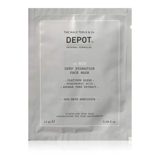 Увлажняющая и восстанавливающая маска для лица и шеи No.808 Deep Hydration Face Mask №12 DEPOT 13 мл