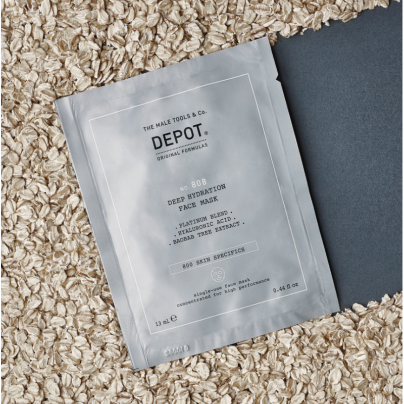 Увлажняющая и восстанавливающая маска для лица и шеи No.808 Deep Hydration Face Mask №12 DEPOT 13 мл