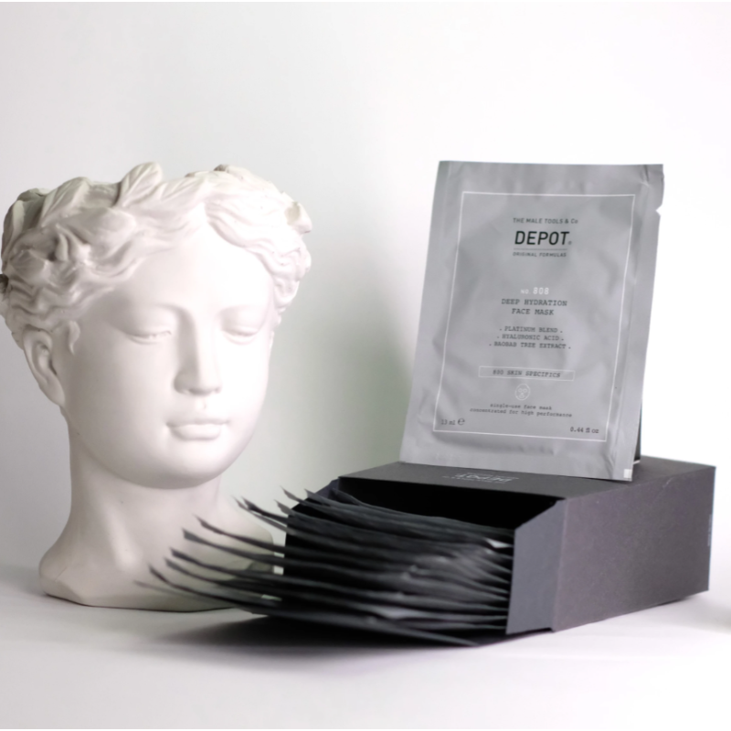 Увлажняющая и восстанавливающая маска для лица и шеи No.808 Deep Hydration Face Mask №12 DEPOT 13 мл