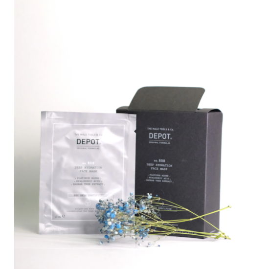 Увлажняющая и восстанавливающая маска для лица и шеи No.808 Deep Hydration Face Mask №12 DEPOT 13 мл