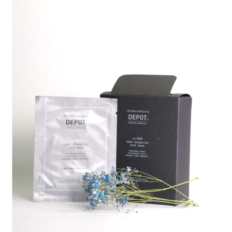 Увлажняющая и восстанавливающая маска для лица и шеи No.808 Deep Hydration Face Mask №12 DEPOT 13 мл