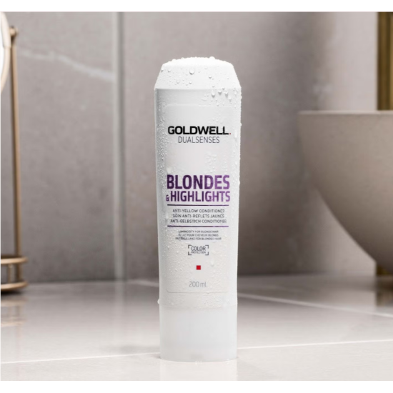 Бальзам анти-жовтий для освітленого волосся Dualsenses Blondes Highlights Goldwell