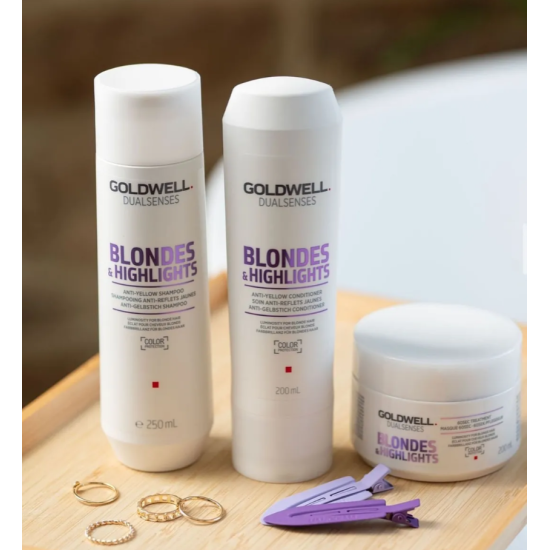 Шампунь анти-жовтий для освітленого волосся Dualsenses Blondes Highlights Goldwell