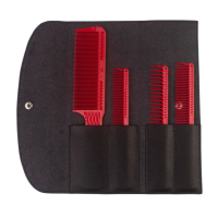 Набір гребінців для барбера Barber Comb Set Red JRL 