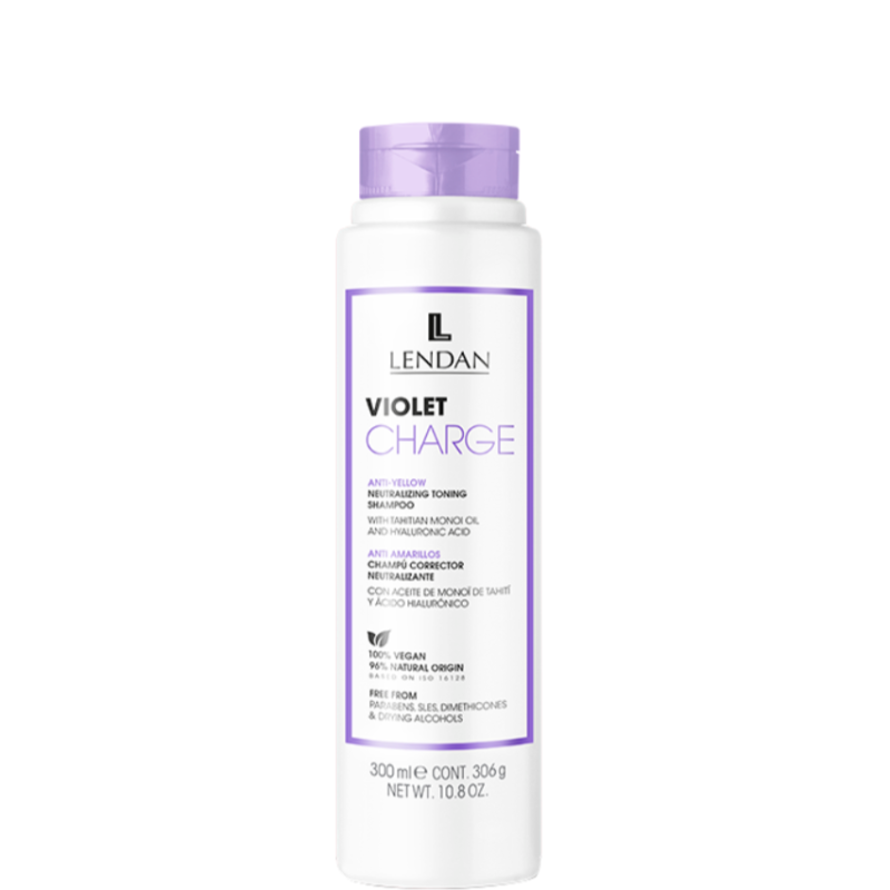 Шампунь для холодных оттенков и нейтрализации желтизны Violet Charge Shampoo Lendan 300 мл 