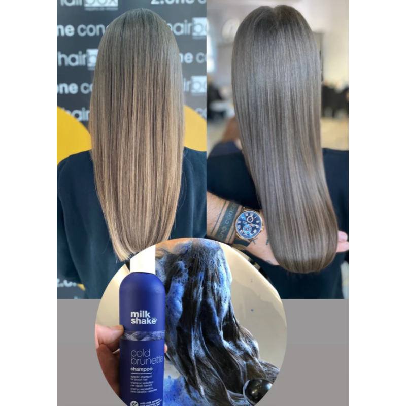 Шампунь для брюнеток із синім пігментом Cold Brunette Shampoo Milk Shake 