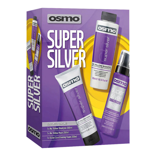 Набір проти жовтизни для освітленого та сивого волосся Super Silver Osmo