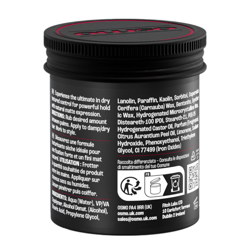 Воск матовый экстра сильной фиксации для укладки волос Matte Clay Extreme New Osmo 100 мл