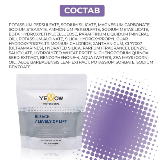 Пудра-порошок для осветления волос Bleach Yellow 
